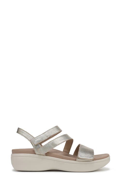 Vionic Sophia Strappy Platforn Wedge Sandal In Soft Gold