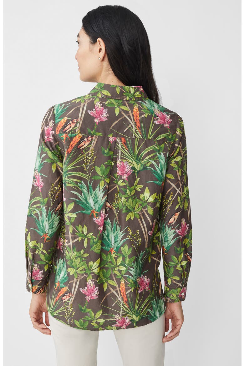 Britt Button Front Shirt, Alternate, color, BROWN/ MULTI