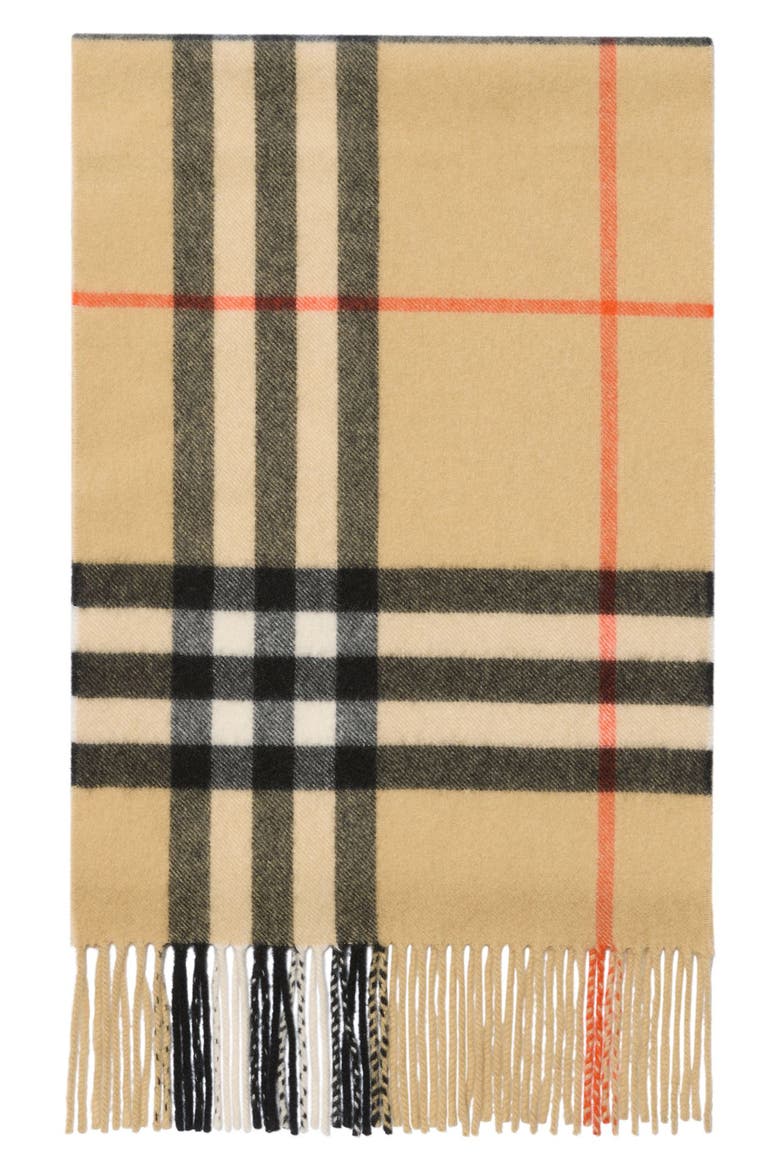 Crystal Embellished Check Cashmere Fringe Scarf, Alternate, color, SAND