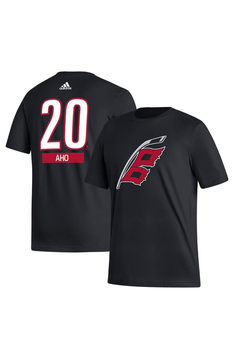 adidas Men's adidas Sebastian Aho Black Carolina Hurricanes Fresh Name & Number T-Shirt, Alternate, color, 