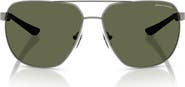 Armani Exchange 63mm Aviator Sunglasses