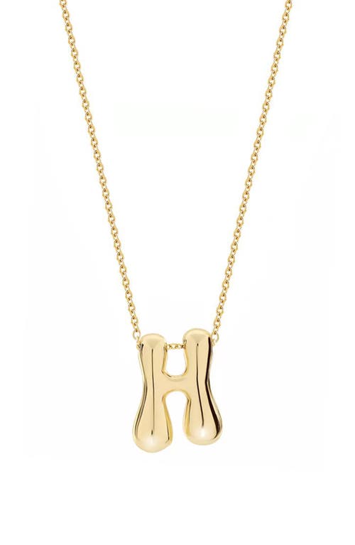 Jane Basch Designs Puffed Initial Pendant Necklace In Gold
