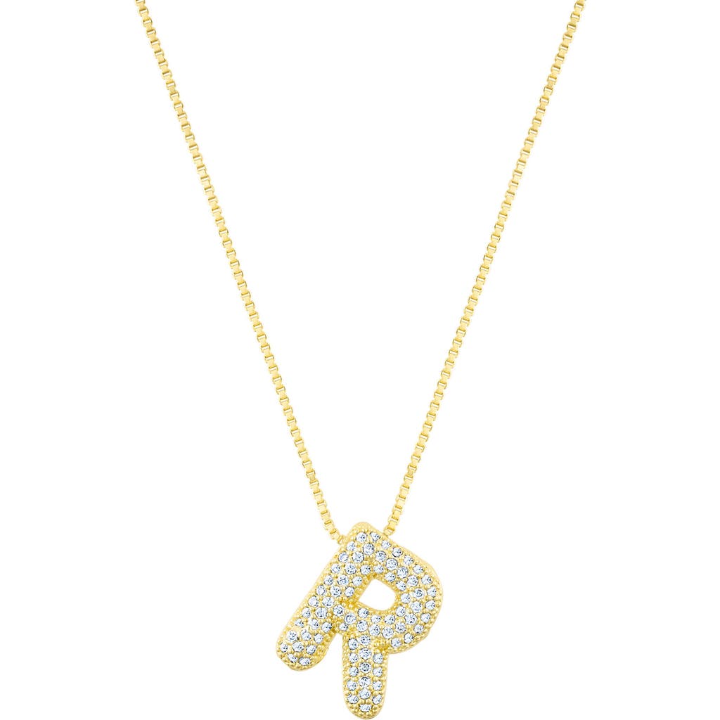 Adornia Pavé Bubble Initial Pendant Necklace In Gold-r