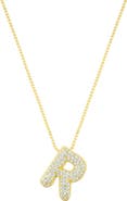 Adornia Pavé Bubble Initial Pendant Necklace