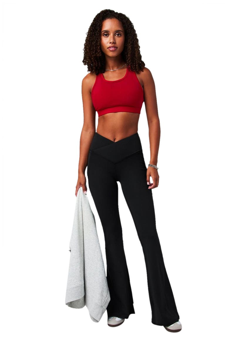 Women's Oasis PureLuxe High-Waisted Crossover Flare, Alternate, color, Black