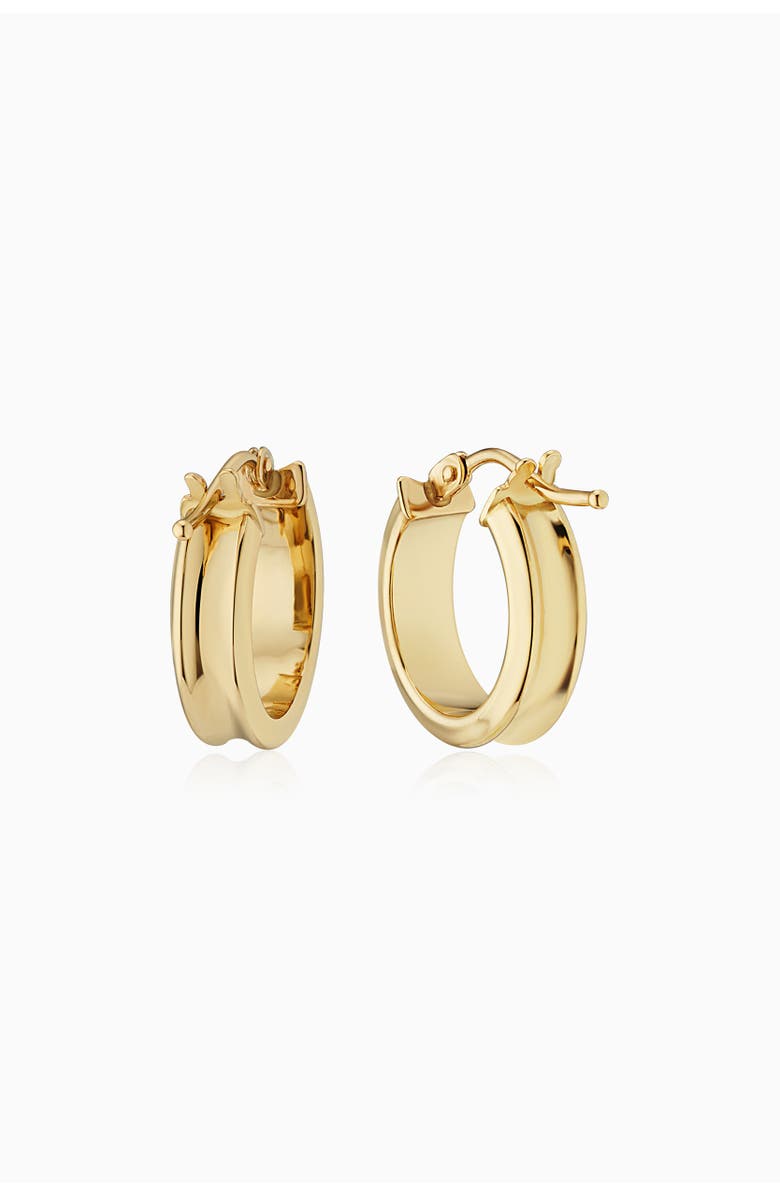 Oradina 18K Yellow Gold Half Pipe Hoops, Main, color, Yellow Gold