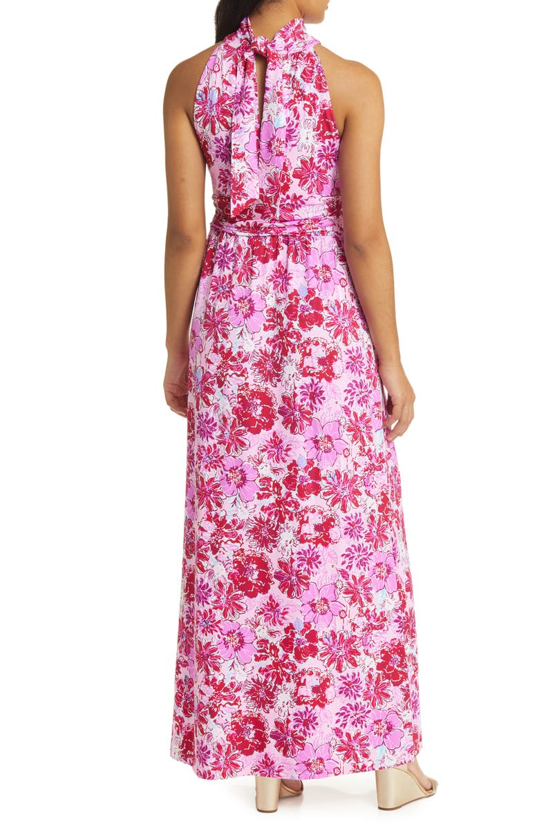 Lilly Pulitzer<sup>®</sup> Wyota Floral High Neck Midi Dress, Alternate, color, Lilac Thistle Wild Flowers