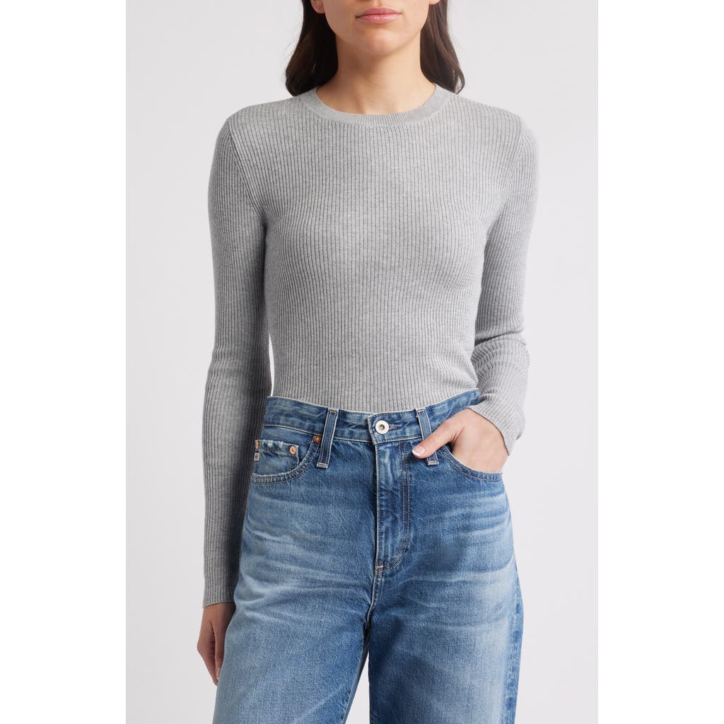 TREASURE & BOND TREASURE & BOND CREWNECK COTTON BLEND RIB SWEATER