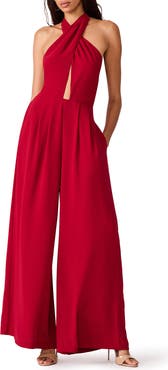 Steve Madden Aiyana Wide Leg Halter Jumpsuit