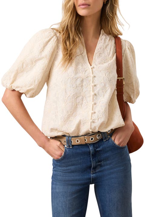 Cotton Textured Floral Top