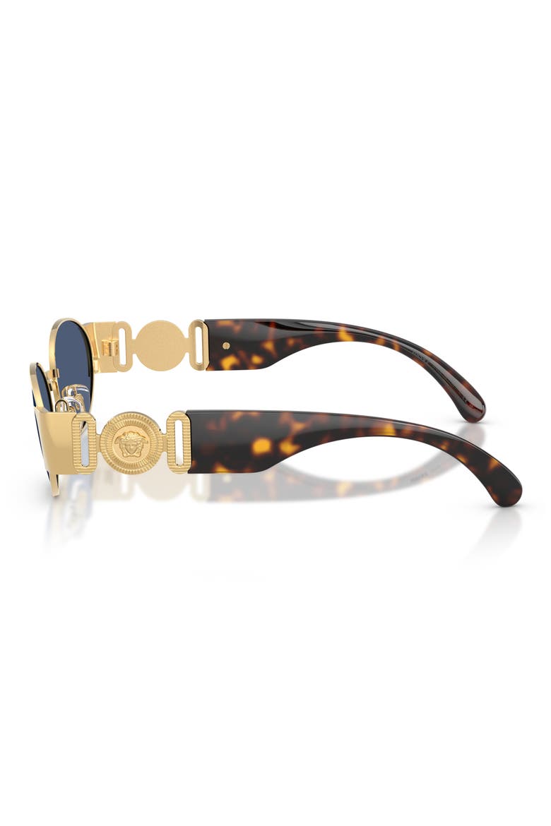 56mm Oval Sunglasses, Alternate, color, GOLD / DARK BLUE