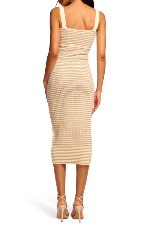 Shop Ramy Brook Jessa Metallic Textured Sweater Dress In Sandstone Ivy Textured Stripe