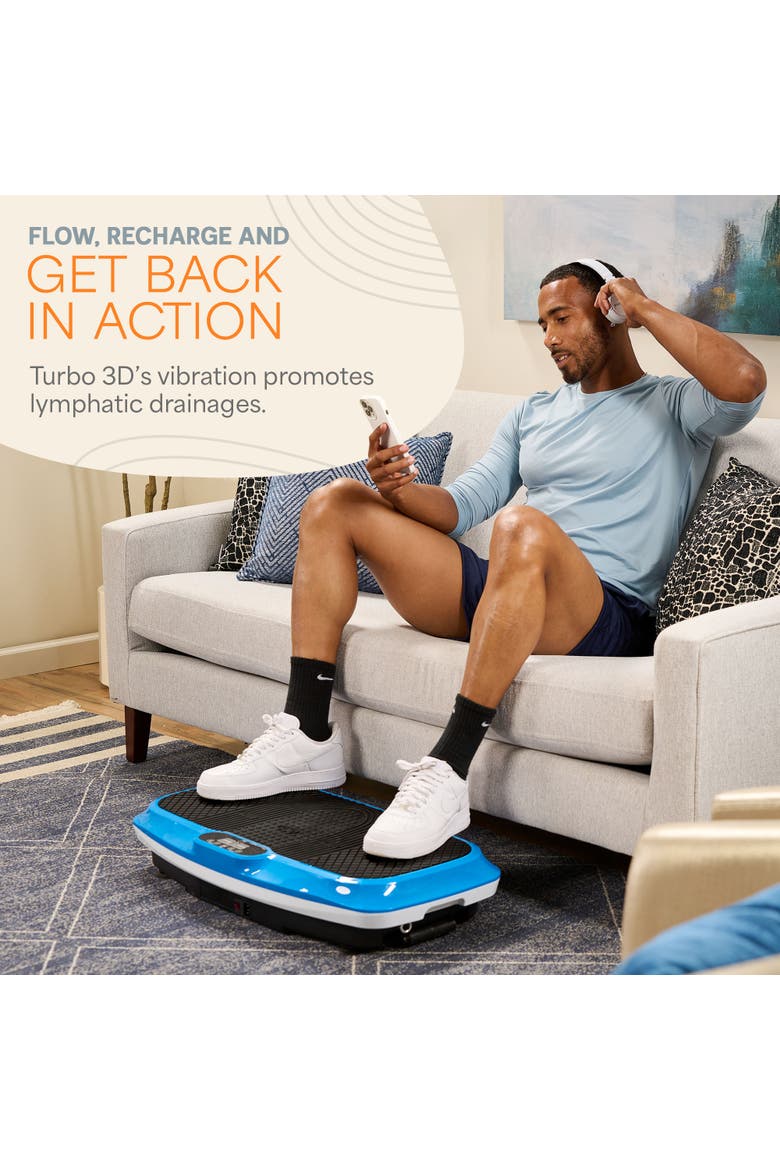 Turbo 3D Vibration Plate Exercise Machine with Magnetic Acupoints, Alternate, color, Blue