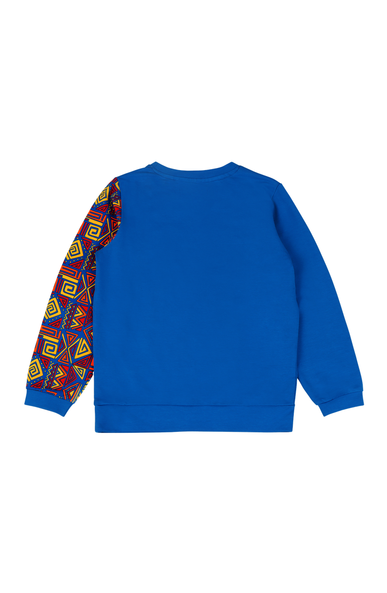 Mixed Up Clothing Boys Crewneck Sweatshirt and Jogger Pants Set, Alternate, color, Blue Multicolor
