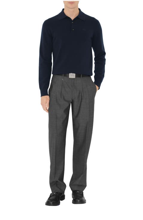 Long-sleeve Cashmere Blend Polo Shirt