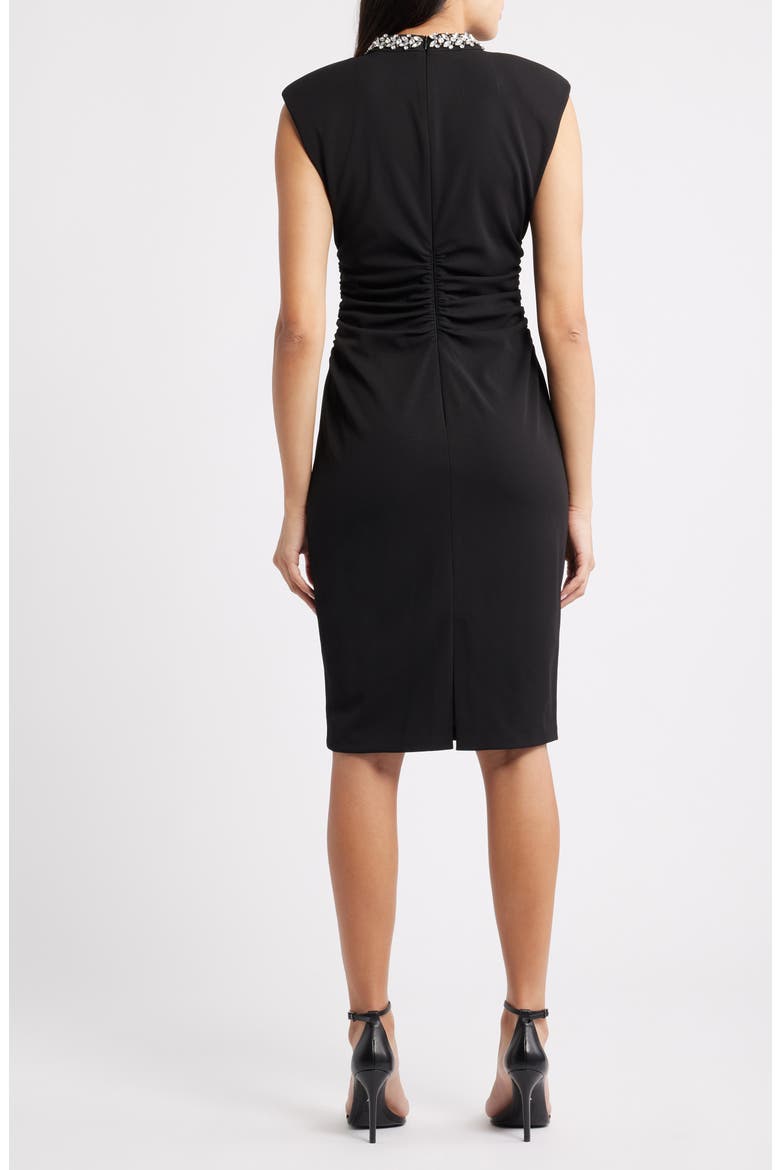 Ruched Bodycon Dress, Alternate, color, BLACK