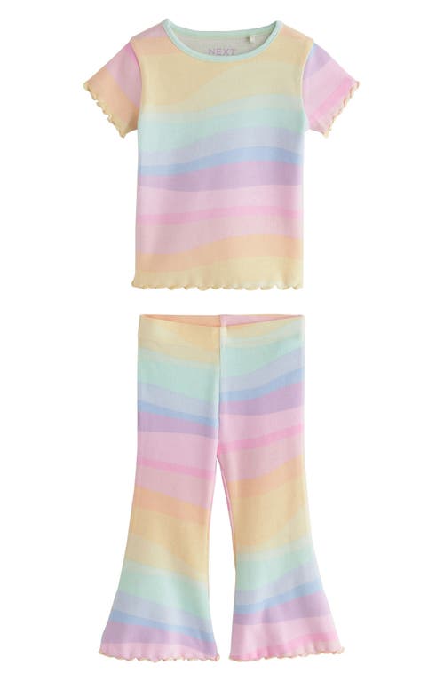Next Kids' Rainbow T-shirt & Flare Leggings Set In Neutral