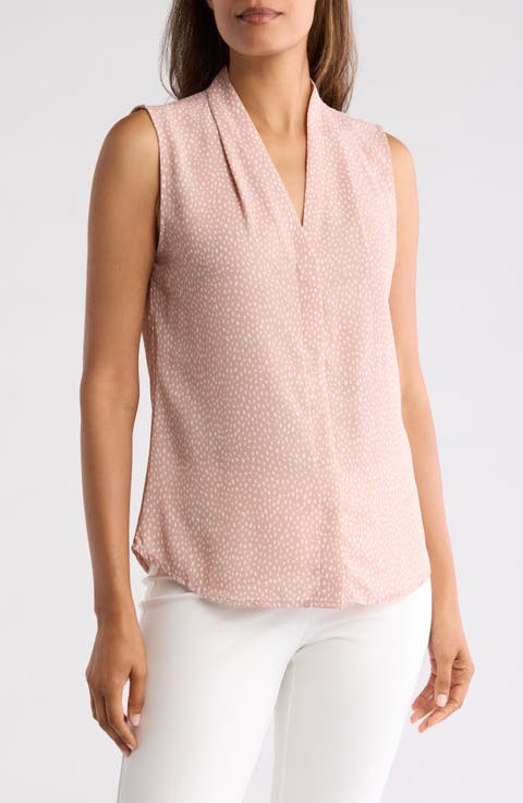 V-Neck Sleeveless Woven Shell Top