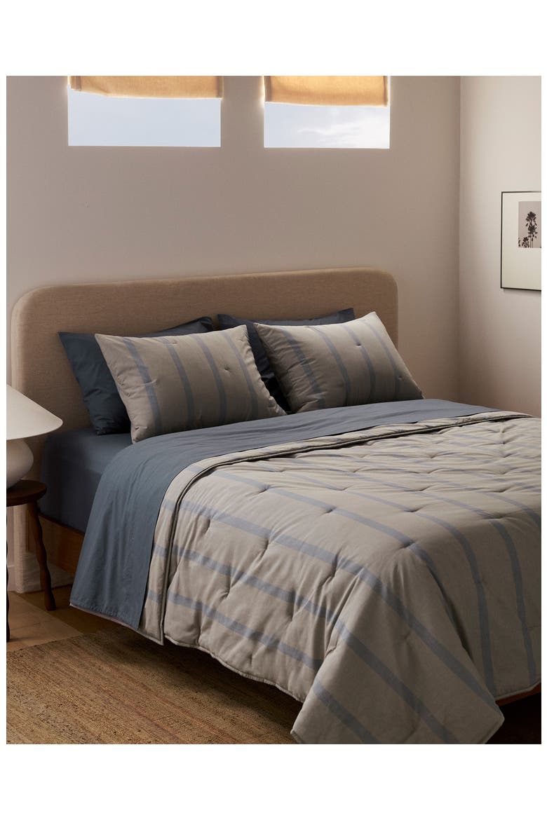 Field Stripe Comforter, Alternate, color, MOSS STRIPE