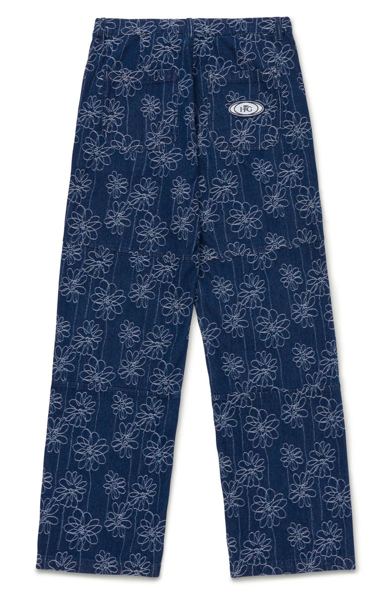 HONOR THE GIFT Floral Jacquard Denim Utility Pants, Alternate, color, 