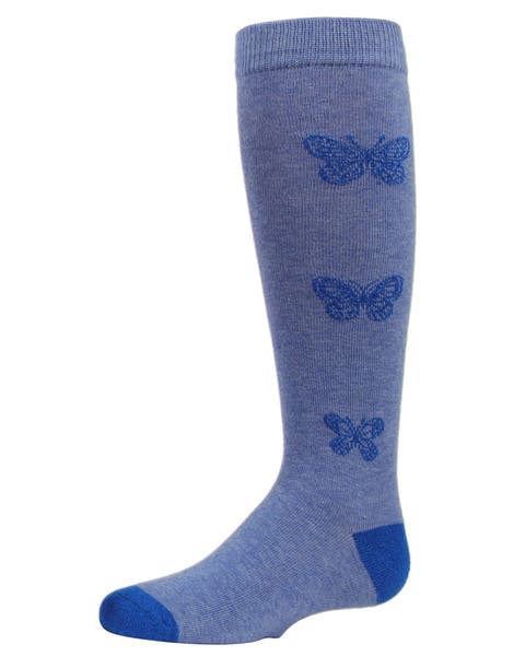 Glitter Butterfly Knee High Socks