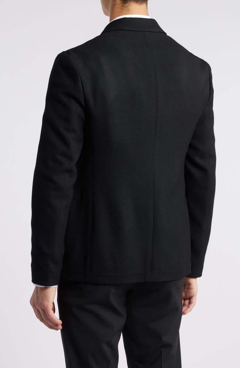 Emporio Armani Textured Black Wool Sport Coat, Alternate, color, Solid Black