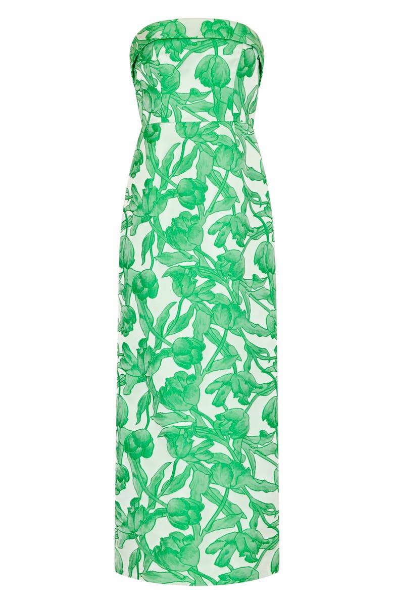 Milly Tulip Jacquard Strapless Dress, Alternate, color, 