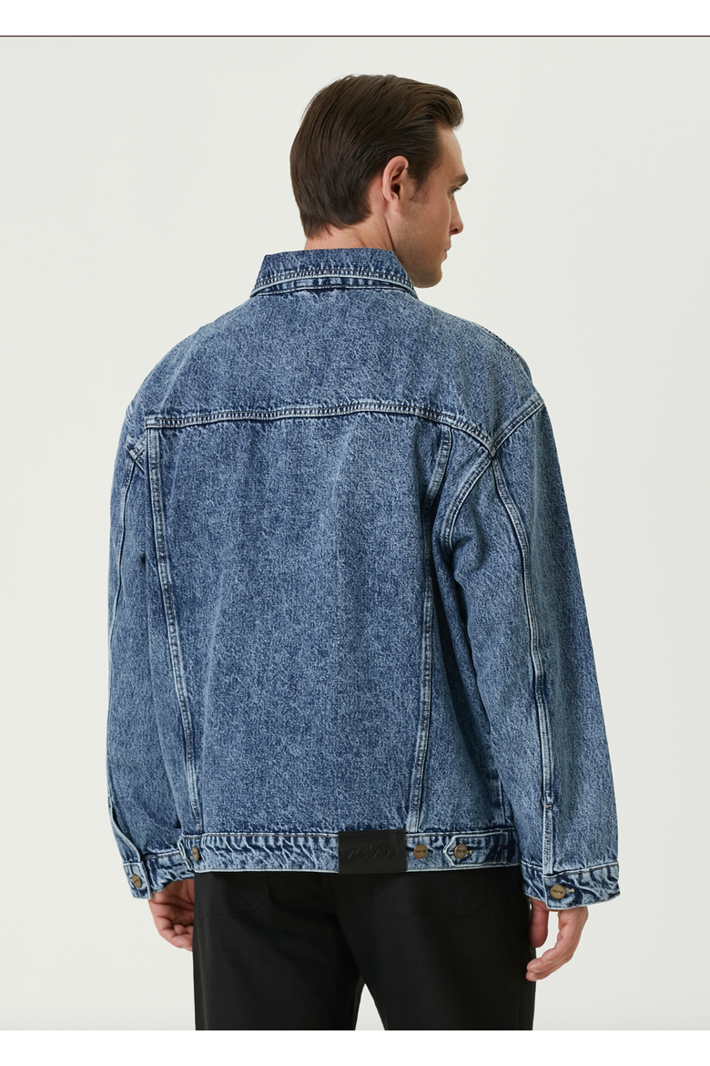 Pure Cotton Free Heaven Denim Jacket With Washed Effect, Alternate, color, blue