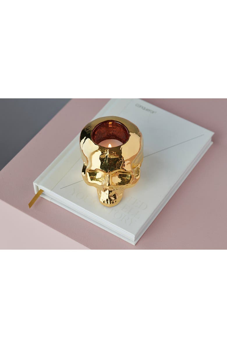 Kosta Boda Still Life Crystal Votive Holder, Alternate, color, Gold