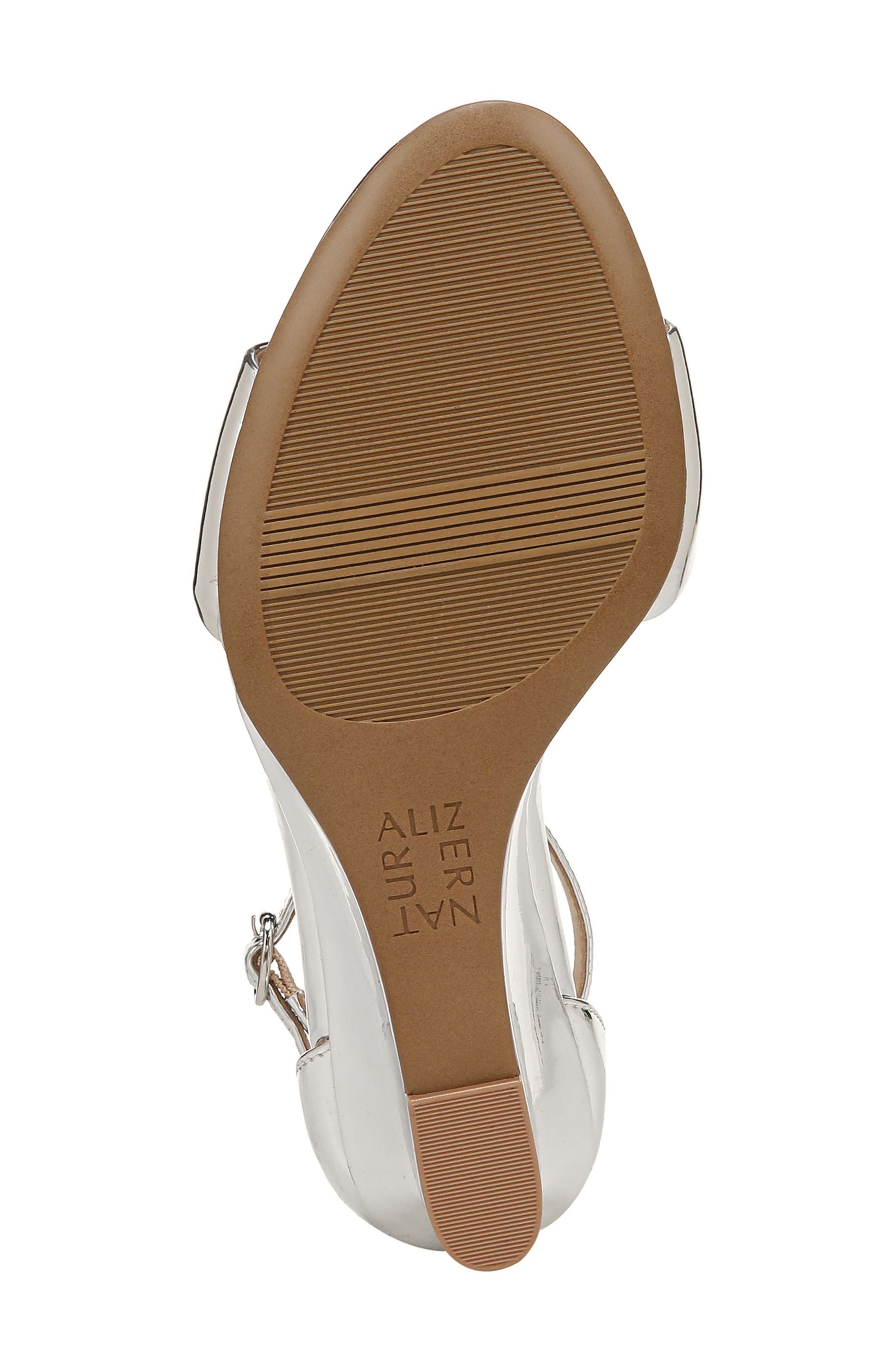 Vera Ankle Strap Wedge Sandal, Alternate, color, SILVER SYNTHETIC