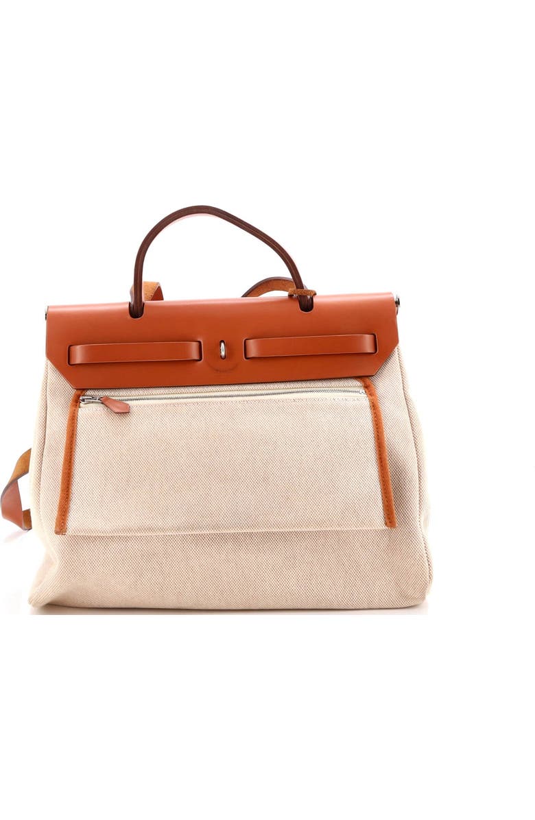 Pre-Owned Hermes Herbag Zip Pegase Pop Toile and Leather 31, Alternate, color, Gold