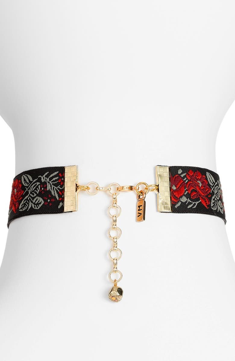 Vanessa Mooney Rose Ribbon Choker, Alternate, color, 