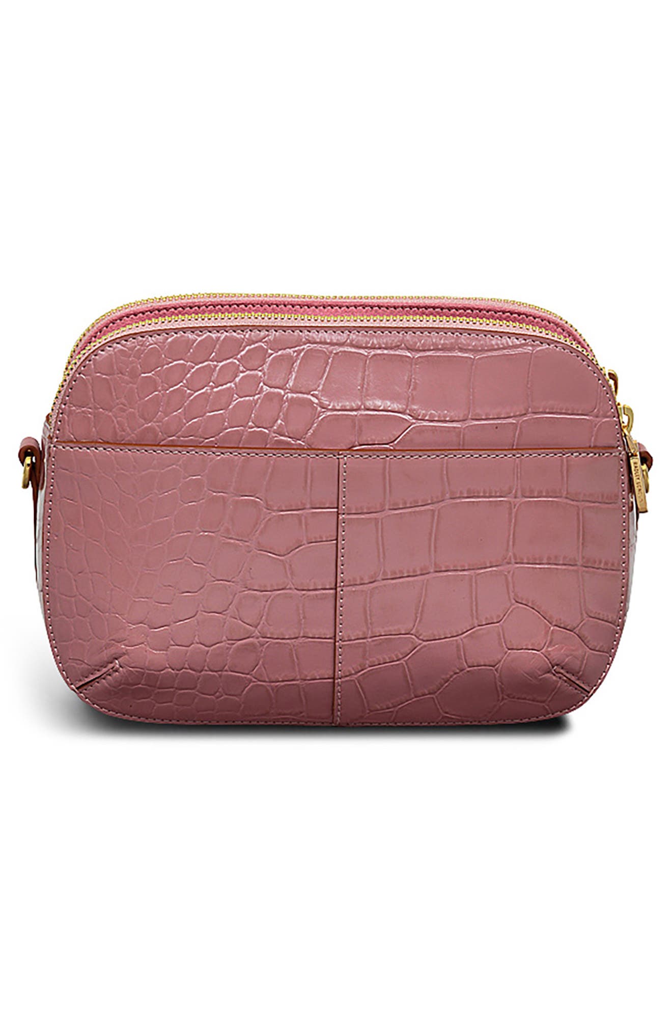 Radley Medium Duke's Place Croc Embossed Leather Crossbody Bag, Alternate, color, French Rose