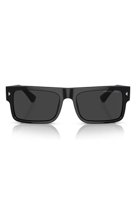 59mm Polarized Rectangular Sunglasses