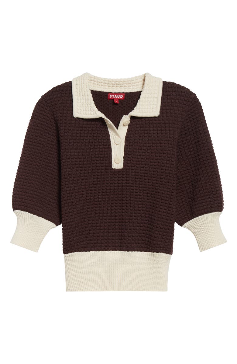STAUD Altea Cotton Blend Polo Sweater, Alternate, color, 