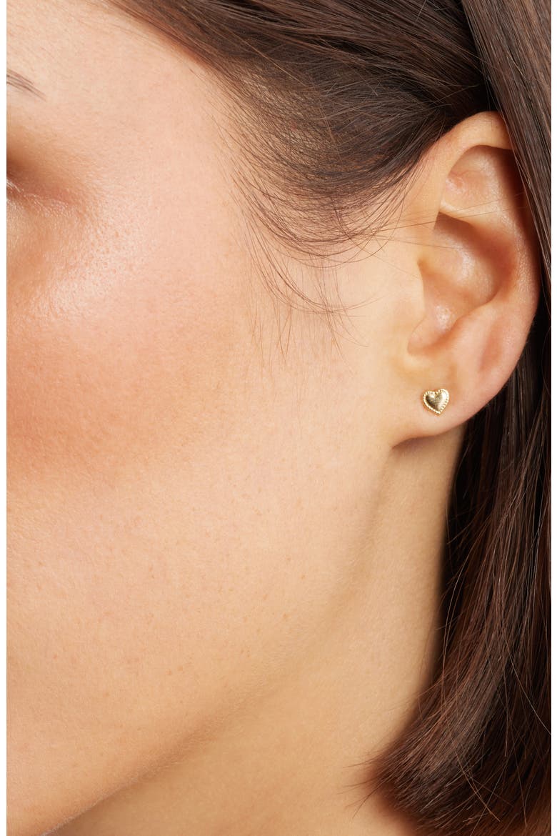 Leigh Heart Stud Earrings, Alternate, color, GOLD