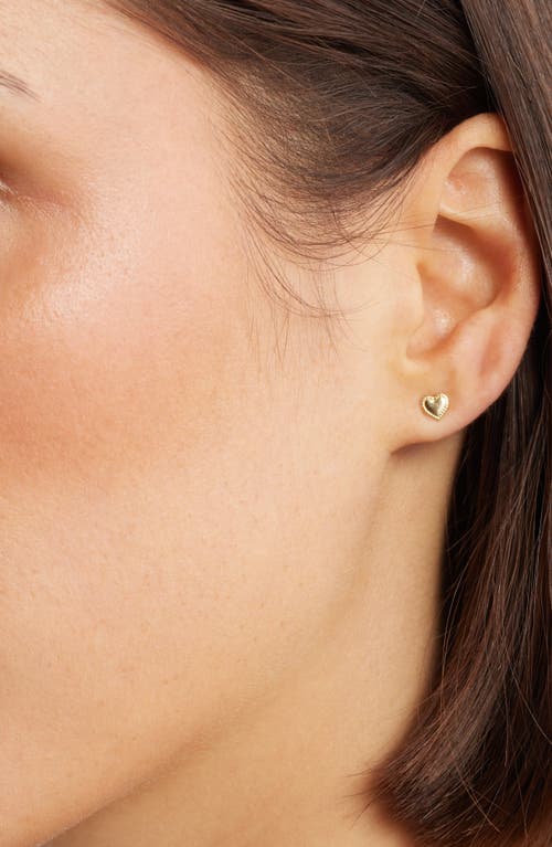 Set & Stones Leight Heart Stud Earrings In Gold