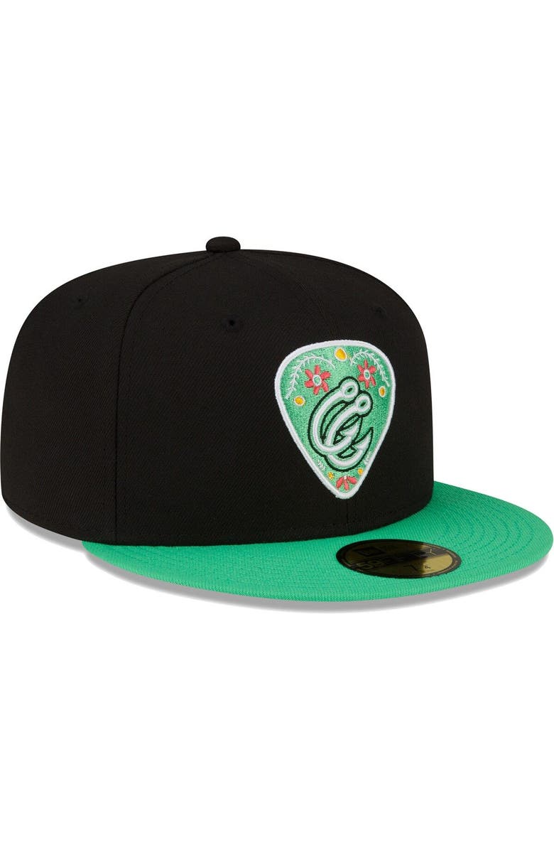 New Era Men's New Era Black/Green Corpus Christi Hooks Copa De La Diversion 59FIFTY Fitted Hat, Alternate, color, Black