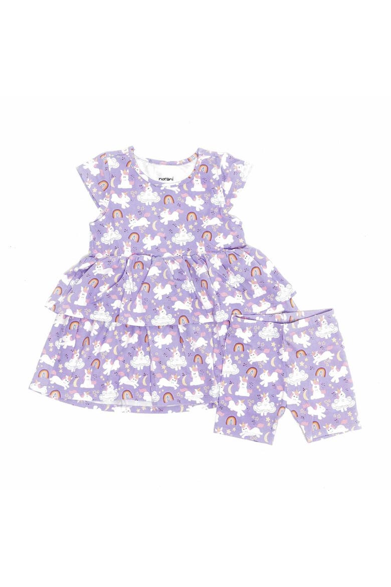 Kids Organic Layered Dress with Matching Biker Shorts, Main, color, Unicorns