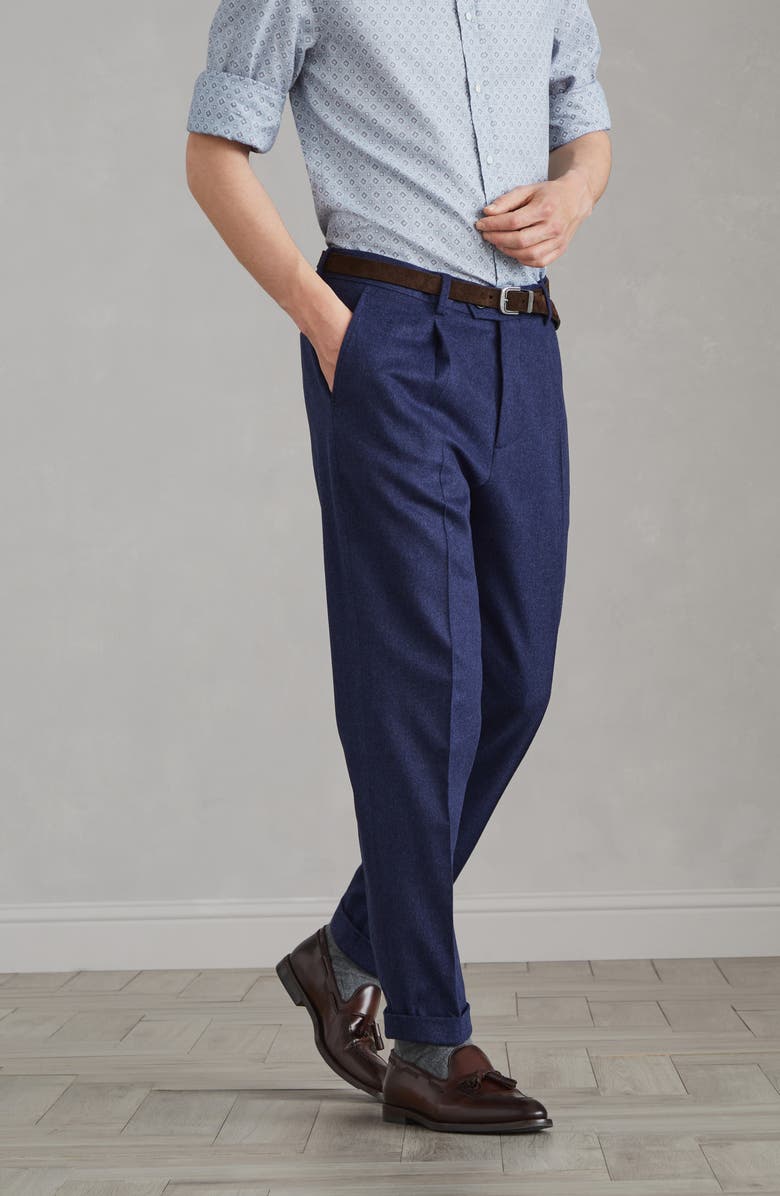 Brunello Cucinelli Flannel leisure fit trousers, Alternate, color, 