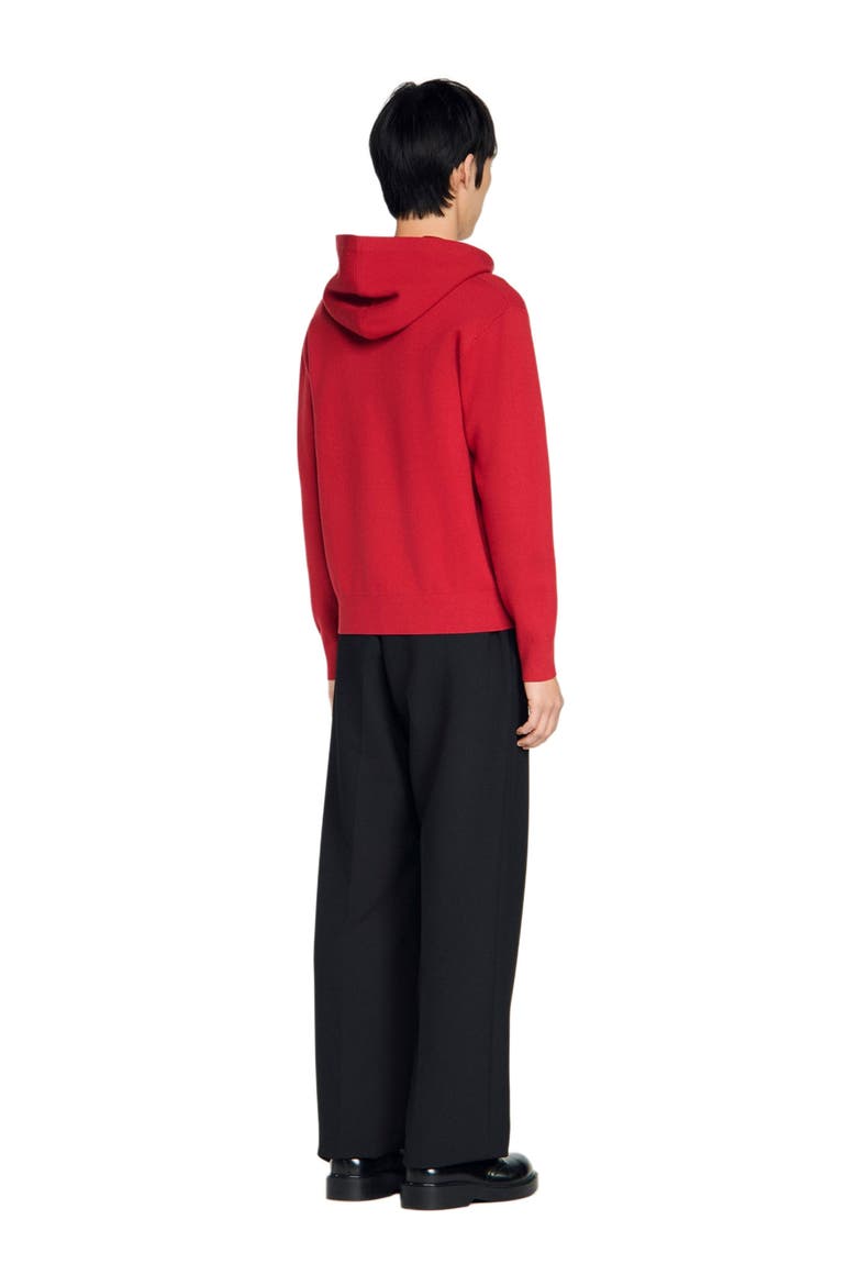 Animal print zip-up cardigan, Alternate, color, Red