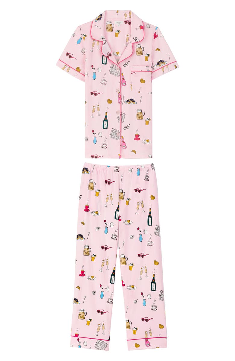BedHead Pajamas Classic Crop Pajamas, Alternate, color, Lets Do Brunch