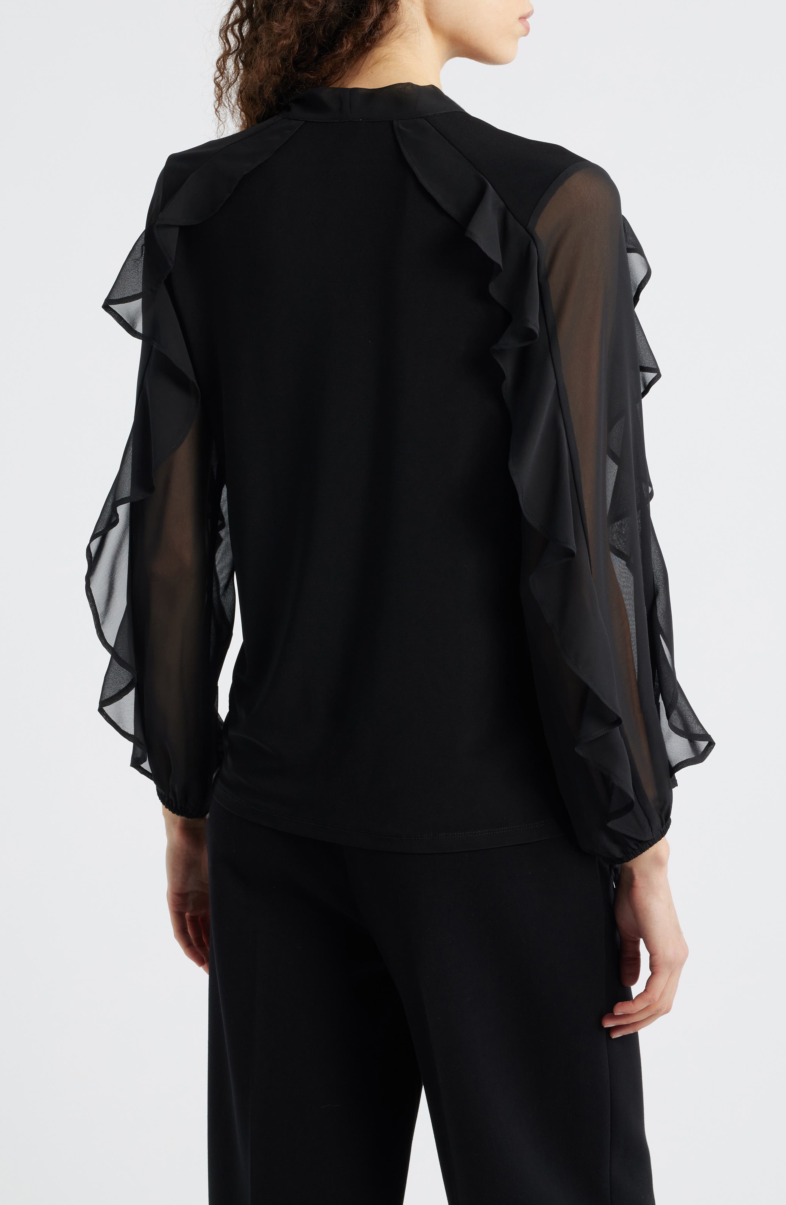 Ruffle Tie Neck Top - image 2