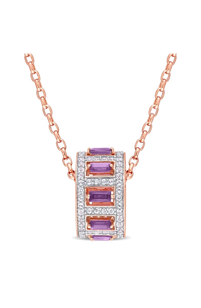 Julianna B. Gemstone & White Topaz Pendant Necklace, Main, color, Amethyst/Rose-Plated