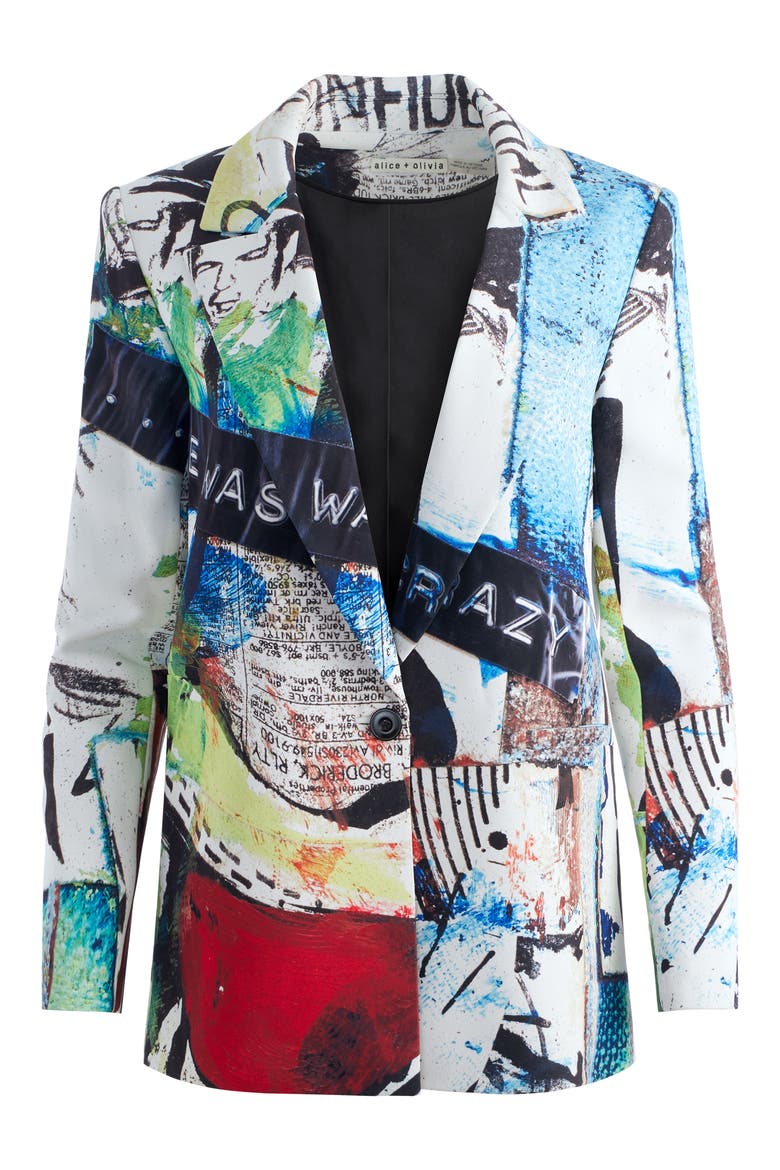 Denny Mixed Print Blazer, Alternate, color, CONFIDENTIAL