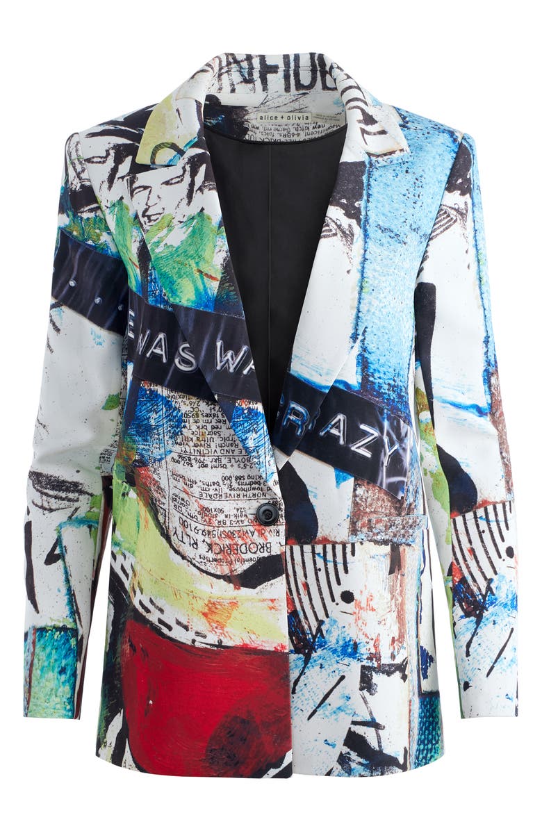 Alice + Olivia Denny Mixed Print Blazer, Alternate, color, 