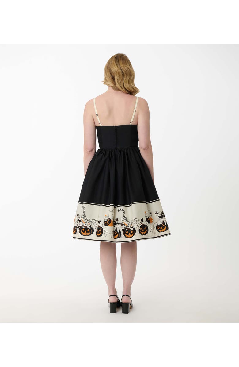 Unique Vintage 1950s Sleeveless Swing Dress, Alternate, color, Black