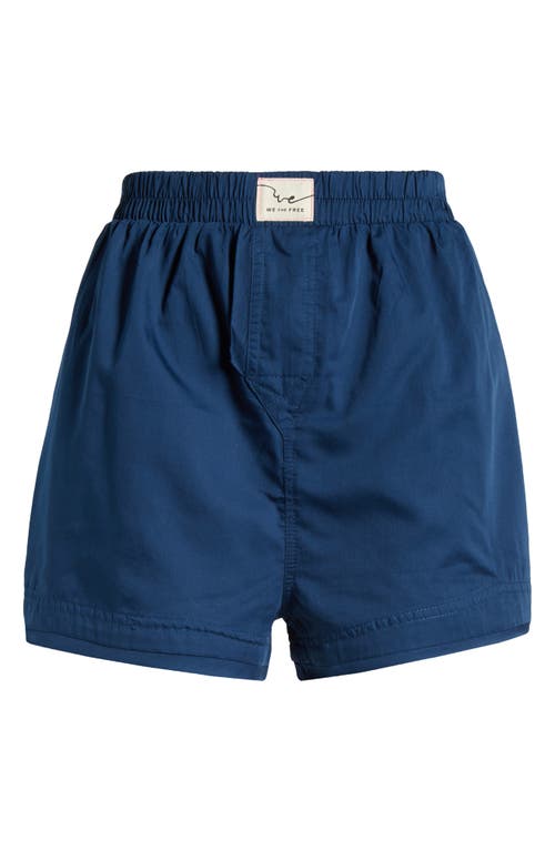 Free People Day To Day Boxer Shorts In Blue
