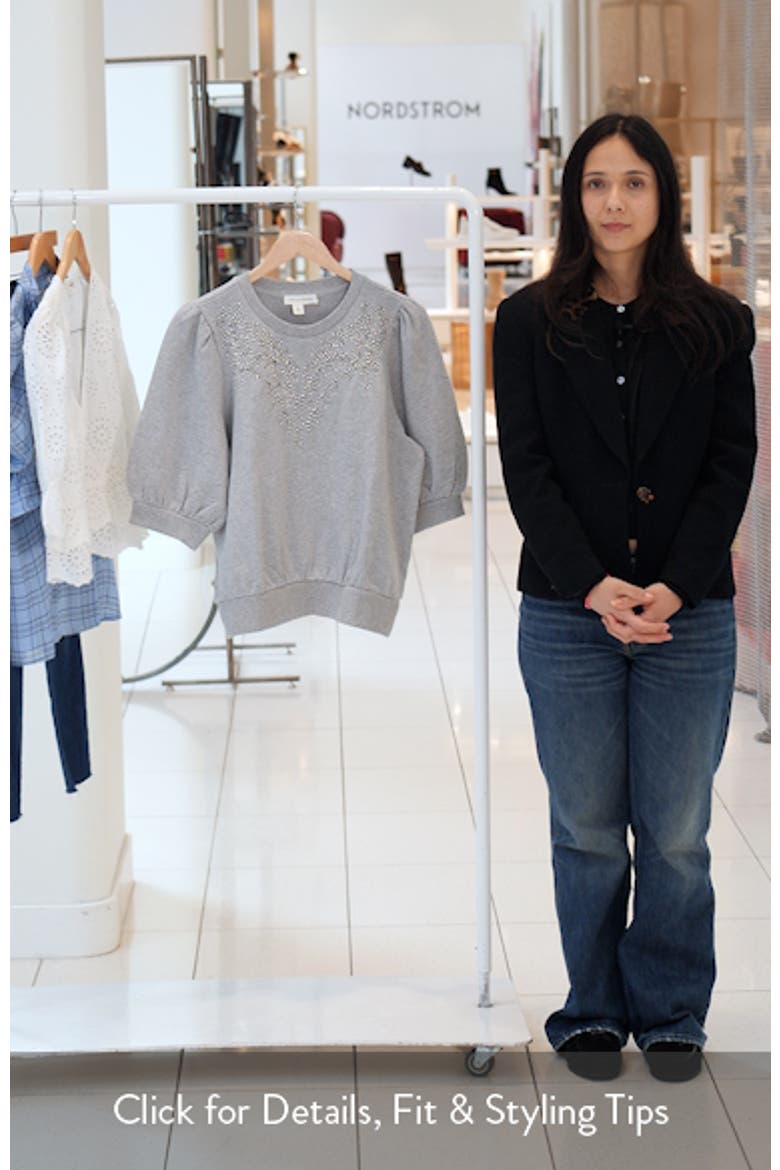 Embroidered Puff Sleeve Sweatshirt video