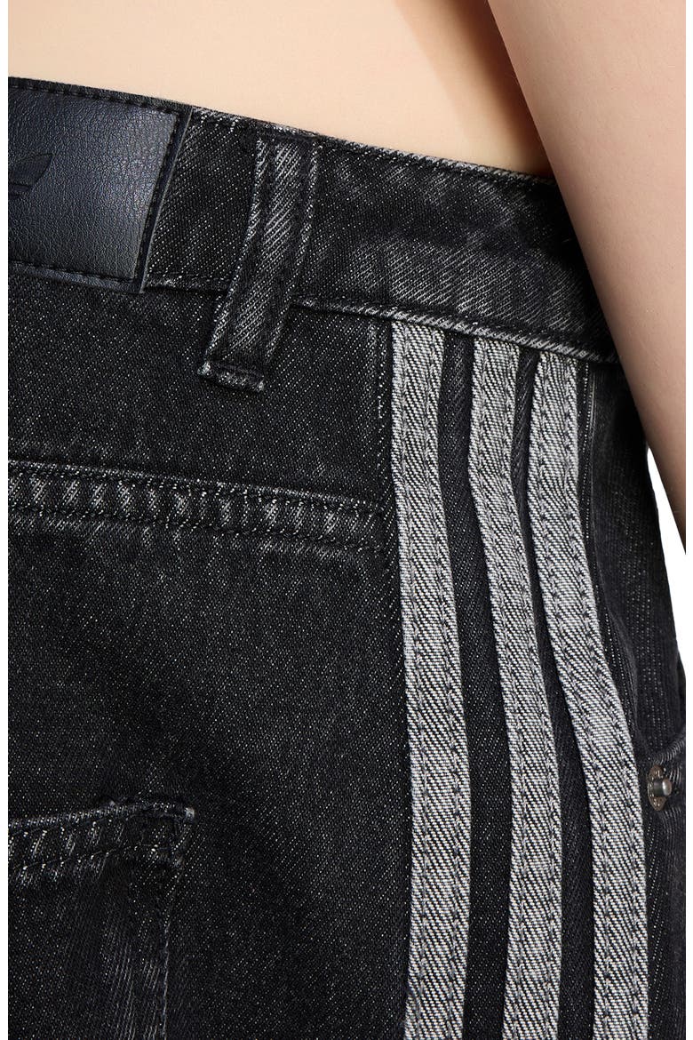 3-Stripes Barrel Leg Jeans, Alternate, color, TRUE BLACK DENIM